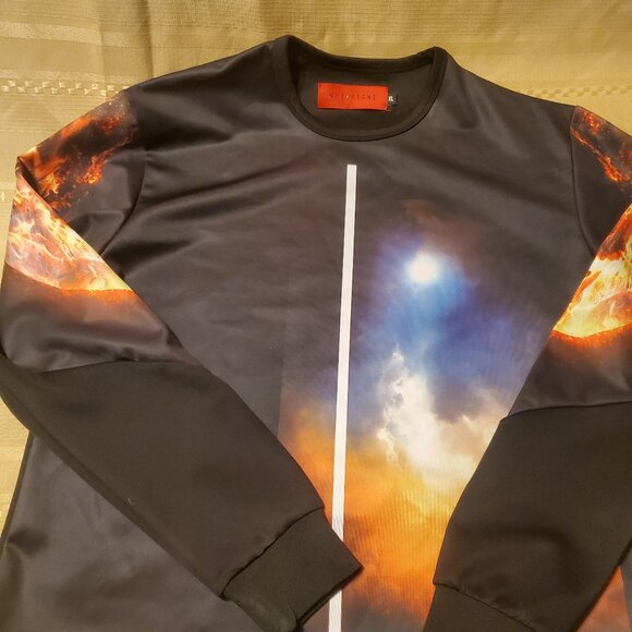 Vie + Riche Paris Mens Crewneck Long-Sleeve/multi color t-shirt/ Size XL - Picture 1 of 6